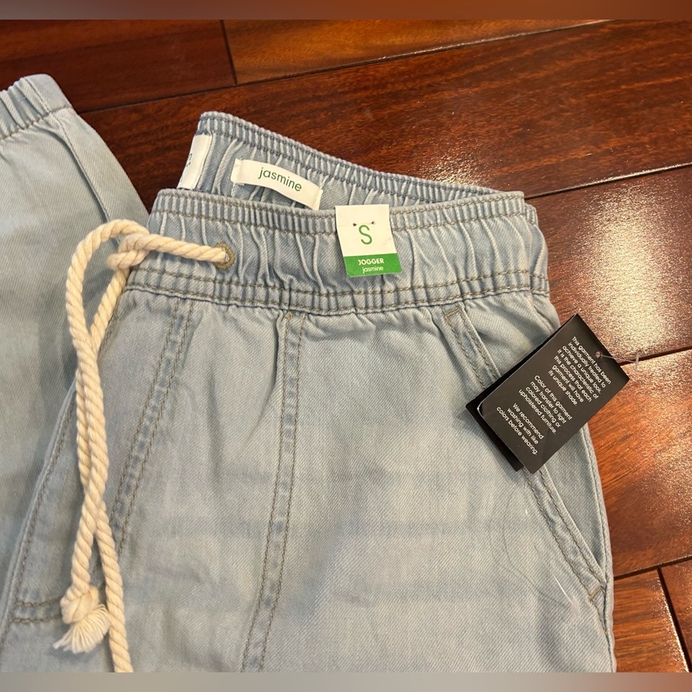 NWT-RE Generation “jasmine”jogger Pants Light blue Drawstring Size S - Picture 6 of 8